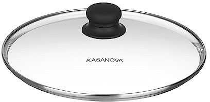 KASANOVA Coperchio 28 cm in Vetro temperato con valvola Vapore e Manico in bachelite Soft Touch