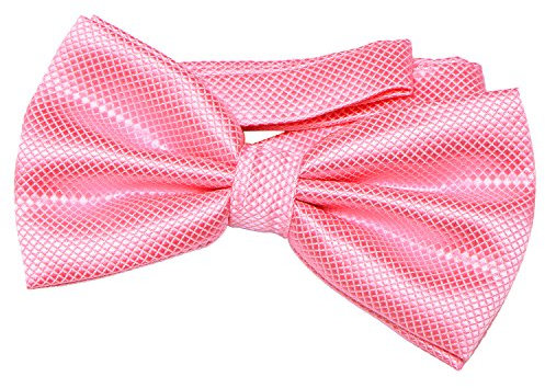 DonDon Noeud papillon pour homme 12 x 6 cm avec crochet déjà lié et réglable - rose