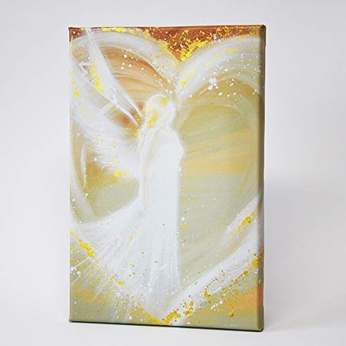 Henriettes-ART Engel Bilder auf Leinwand: Weg ins Herz Mutter Tochter Weihnachtsgeschenke - für Frauen, Beste Freundin,Taufgeschenke für Mädchen, Geschenke zur Geburt, Engelbilder (20 x 30 cm)