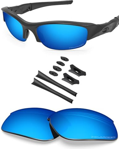 BlazerBuck Anti-salt Polarized Replacement Lenses & Sock Kit for Oakley Flak Jacket - Ice Blue