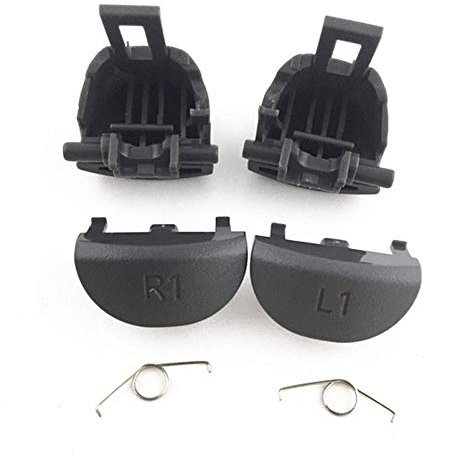 DUDUAJ Boutons de Manette PS4 Pro JDS 040 JDM 040 - Remplacement L1 R1 L2 R2 et Ressorts - Noir