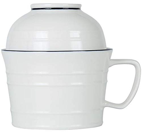 Happiness Tableware LIXUE Sopa de Fideos Tazón de Pasta con Tapa y Mango Ensalada de Frutas Cereal de Arroz Mezcla de Postre Tazón de Fuente Sopera de Cerámica Horno de Microondas Seguro