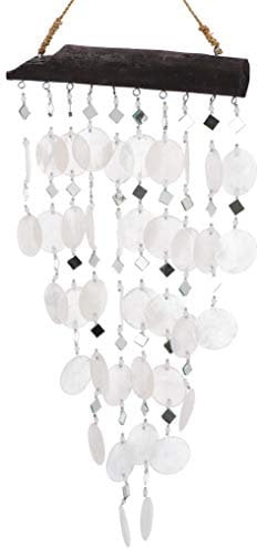 GURU SHOP Muschel Mobile, Ethno Windspiel, Sonnenfänger - Weiß, 60x30x2 cm