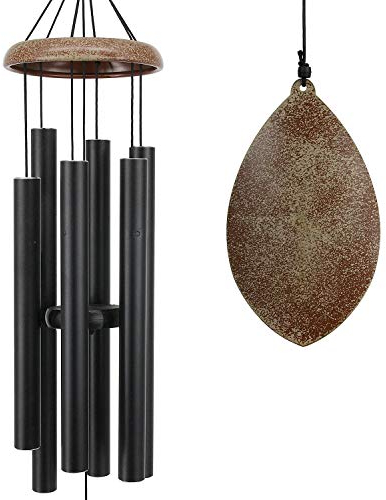ASTARIN Windspiel für Garten, Gedenkstätte, Beileidsgeschenk, Dekorationen für Terrasse (Metall, Schwarz)