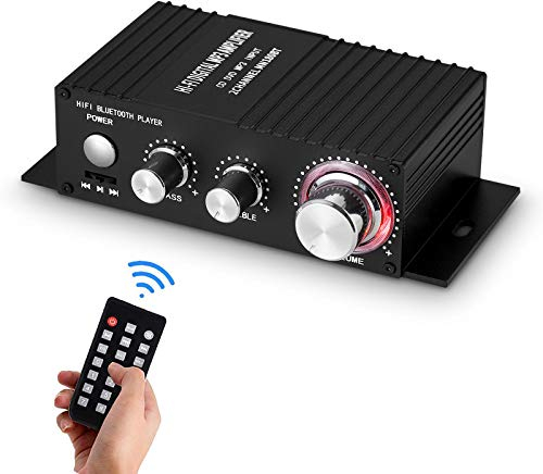 Mini Bluetooth Audio Verstärker Empfänger Stereo Endstufe Remote USB Music Player mit Netzteil