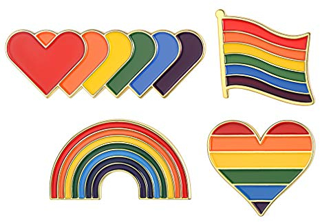 FaithHeart 4 Stück LGBT Brosche Regenbogen Brosche Gay Pride LGBT Anstecknadel für Kleidung/Mäntel/T-Shirt