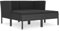 vidaXL Gartenmöbel 4-TLG. mit Auflagen Lounge Sofa Garten Garnitur Sitzgarnitur Sitzgruppe Gartensofa Gartenset Hocker Poly Rattan Schwarz