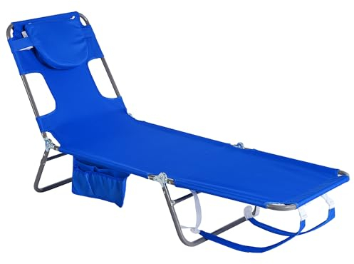 SUNNYFEEL Strandliege Sonnenliege Leicht Liegestuhl Klappbar für Outdoor Strand Camping