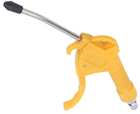 Pistolet à Air Comprimé avec Protection en Caoutchouc, Conception de Buse de Débit D'air Adaptée aux Accessoires de Compresseur D'air, Outil Pistolet à Poussière Jaune, soufflette pistolet à poussière