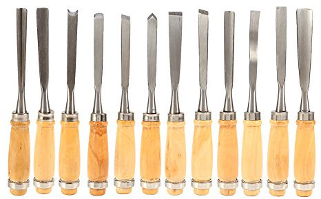 Tyenaza 12 Piezas Gubias para Tallar Madera, Juego de Cinceles de Talla de Madera Profesional, Herramientas para Tallar Madera Gubias para Bricolaje Escultura Carpintero Artistas y Principiantes