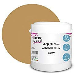 BOX DECO COULEURS Peinture murale acrylique aspect satin Aqua Déco - 2,5 L, Marron Brun