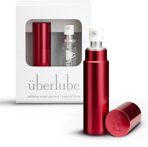 Uberlube Premium Silicone Lube - Discreet Travel Kit (Red - 15ml) | Unscented, Latex-Safe, Waterproof, Long Lasting Lube Liquid, Personal Lubricant with Vitamin E for Couples