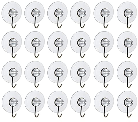 Meinposten 24 Saugnäpfe Haken transparent für Fenster Lichterkette Saugnapf Saughaken Ø 4 cm