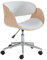 Vente-unique - Chaise de Bureau - Simili et métal chromé - Chêne et Blanc - Hauteur Ajustable - JELSA