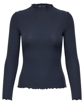 ONLY Women's Onlemma L/S High Neck Top Noos JRS Long Sleeve, Ombre Blue/Detail: Melange, XL
