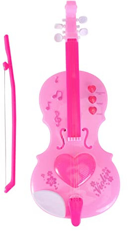 NUOBESTY Simulation Violine Spielzeug Kinder Spielzeug Violine Mini Violine Spielzeug Aussehen Instrument Frühe Kindheit Bildung Spielzeug Musik Erleuchtung Spielen 1 Stück (Rosy, zufälliger Stil)