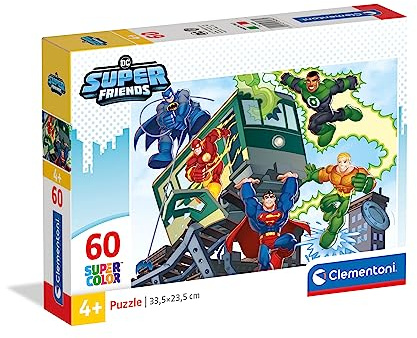 Clementoni - 26066 - Supercolor Puzzle Dc Comics Super Friends - Puzzle Mit 60 Teile - Puzzle Für Kinder Ab 5 Jahren, Made In Italy