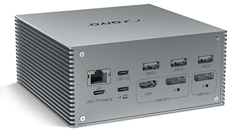 Docking Station, QIYO USB C Docking Station Dual Monitor for MacBook Pro/Air & Type C Windows Laptops (4K HDMI, 2 DPS, 100W PD, 6 USB Ports), Extended Display for macOS
