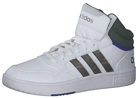 adidas Herren Hoops 3.0 MID Sneaker, FTWR White/Green Oxide/Team royal Blue, 42 2/3 EU