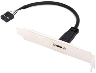 chenyang Cavo di prolunga USB 2.0 per pannello frontale, 9/10 pin maschio a USB C femmina, per chassis posteriore, 17 cm, con staffa PCI-E da 12 cm