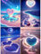 Yiminu.DS 4Pcs Diamond Painting Set, 5D Diamond Painting Erwachsene, DIY Diamond-painting Diamant Painting Bilder mit Runden Vollbohrer Diamant für Home Wanddekoration, 30CM X 40CM, Liebe Herz Strand