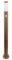 GLOBO Pollerleuchte mit Bewegungsmelder Außenlampe Standleuchte IP44 Gartenlampe Holzoptik, Wetterfest, modern, Edelstahl opal braun, 1x E27 Fassung, DxH 12,7x110cm