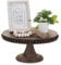 Hanobe Round Wood Cake Stand: Cupcake Pedestal Stand 12 inch Dessert Display Riser Distressed Rustic Cakes Holder Tray Vintage Beads Wooden Plate for Wedding Birthday Decor
