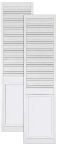 ben+camilla.com Landhausstil Profiltüren Weiß Holz | 201,3 x 49,4 cm 2-er Pack Set | Lamellentüren mit Kassette - Shutter Chateau Schranktüren PREMIUM QUALITÄT