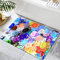 YISUMEI Badezimmerteppich 42x60 cm Badematte Gummisohle Rutschfester Waschbar Absorbierender Badvorleger Schnelltrocknend(Buntes Blumenmuster)