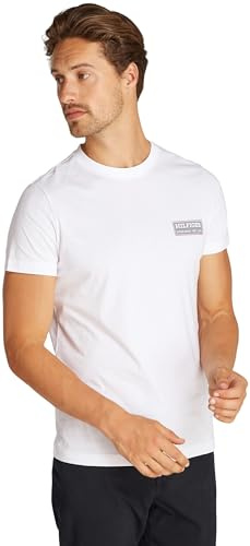 Tommy Hilfiger Herren T-Shirt Kurzarm Printed Badge Rundhalsausschnitt, Weiß (White), XL