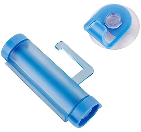 Amosfun Spremi-dentifricio Rotante Ventosa Blu, Supporto Da Parete Salvaspazio Per Tubetti, Utilizzo Ergonomico Per Bagno, Casa e Hotel