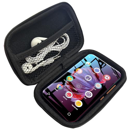 Compatible with TIMMKOO Q5 MP3 Player Case, Lamshaw Hard Shell Travel and Storage Case Carrying Case Compatible with TIMMKOO Q3E 4.0 MP3 Player / Q5 4.0, Q8 MP3 Player (Black)