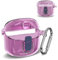 Funda protectora para JBL Tune Flex, MOWYEOK transparente, carcasa de bloqueo de seguridad de PC, especialmente diseñada para los auriculares JBL Tune Flex, con mosquetón (morado)