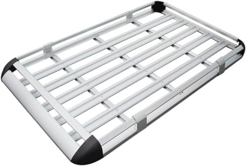 LAVIYE Dachgepäckträger Dachkorb Auto Gepäckträger für Audi Q7 2015, Geeignet für Fahrzeuge mit Dachreling, stark und robust,A Silver-S
