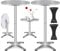 KESSER® 2in1 Stehtisch klappbar Bistrotisch 2er Set | Aluminium Edelstahlplatte | höhenverstellbar 70cm / 115cm | Partytisch Tisch Ø 80cm | In- & Outdoor | Empfangstisch | Klapptisch Silber