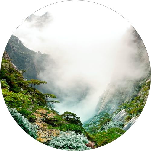 Pro-Art Glasbild Misty valley I, rund 50 cm