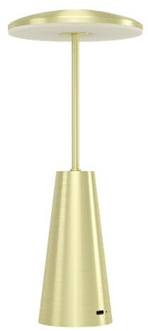 EGLO LED Außen-Tischlampe Piccola, touch dimmbare Nachttischlampe mit einstellbarer Lichtfarbe, Outdoor Tischleuchte aus Metall in Messing, Lampe für Balkon und Terrasse, IP54