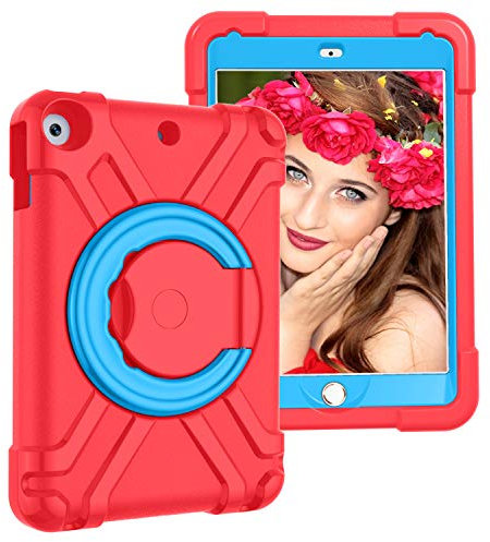 AKABEILA Étui pour tablette Apple iPad 9/iPad 8/iPad 7 10,2, robuste, antidérapant, avec support pivotant, en TPU souple, résistant aux chocs, antidérapant