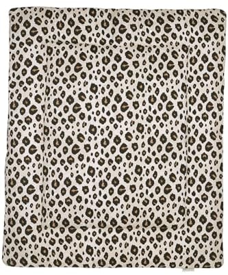 Meyco Baby Leopard Laufgittereinlage (Doppelseitiges Design, maschinenwaschbar, trocknergeeignet, Bezug aus 100% Baumwolle, Wattierung aus 100% Polyester, Größe: 80 x 100 cm), Sand Melange