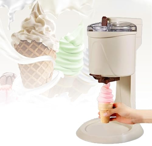 SMoonga Máquina para Hacer Helados en el Hogar, Máquina para Hacer Helados Suaves, Mini Recipiente Congelador para Servir Frutas Completamente Automático, para Niños, Yogur Helado, Helado, Sorbete