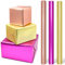 LZRinue Geschenkpapierrolle, rosarot, gold, pink, metallisches Geschenkpapier, mattes Geschenkpapier für Geburtstag, Weihnachten, Abschlussfeier, Hochzeit, Basteln, 43 cm x 3 m.