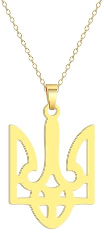 GZHENGZG Herren Halsketten und Damenschmuck Ukraine Tryzub Halskette Tryzub Dreizack Symbole der Ukraine Schmuck Frauen Männer Geschenk Geschenk