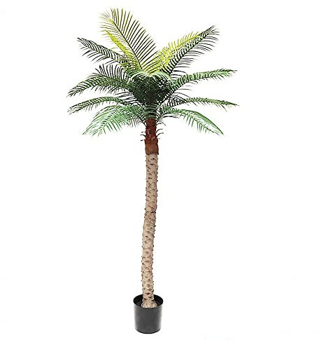 Palmier Artificiel 150/180/200 cm Grand Plastique Maison Vert en Pot Faux Palmier Fausse Plante pour Maison intérieur extérieur Porche Balcon décor résistant aux UV 200 cm