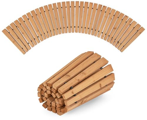 SOARS Gartenweg Rollweg, Holzweg mit Rutschfester Oberfläche & Metalldraht, Gartentritt aus Tannenholz, Gehweg, Holztritt für Rasen, Garten, Hinterhof (Natur, 216 x 53 cm)