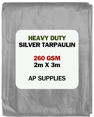 AP Supplies Silver Tarpaulin 260gsm, 2m x 3m