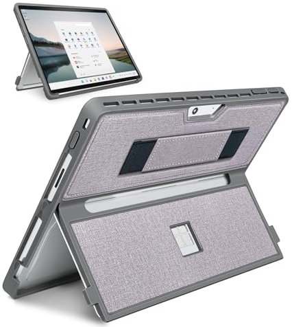SSS·GRGB Protective Case for Microsoft Surface Pro 11/10/9/8 13-Inch - Slim All-in-One Rugged Cover with Hand Strap, Compatible with Type Cover Keyboard & Adjustable Multi-angle Stand (Light Purple)