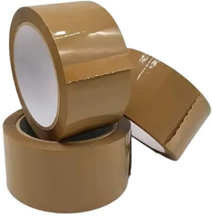 1ABOVE Lot de 3 rouleaux de ruban adhésif marron pour emballage 48 mm x 66 m | 54 microns | Idéal comme ruban adhésif transparent pour colis, ruban adhésif d'emballage solide et transparent pour