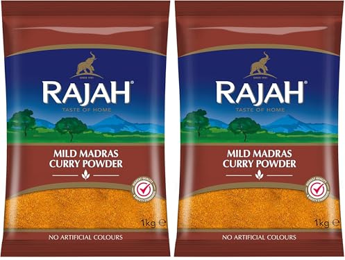 Rajah Spices Mild Madras Curry Powder | Madras | Mild | Curry Powder | (1kg) (Pack of 2)