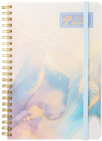 Terminplaner 2025, Schulplaner 72 Seitiger, Wochenplaner A5, 19x3.8cm Schülerkalender, Studienplaner mit Spiralbindung für Oberstufe, Ausbildung, Studium