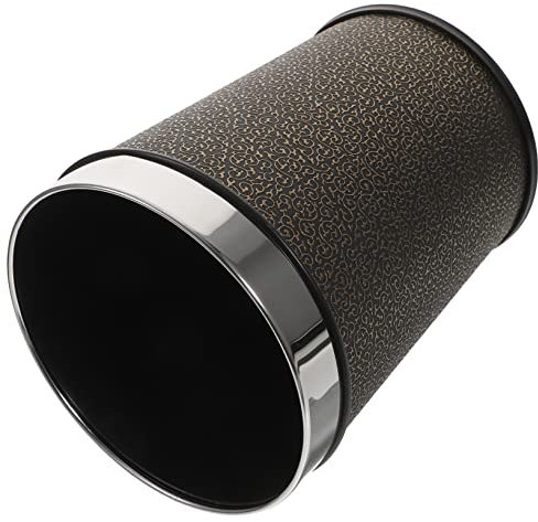 VOSAREA Poubelle Rétro Le Stockage Des Déchets Peut Corbeille Vintage Poubelle De Cuisine Conteneurs De Recyclage Poubelle De Style Européen Seau à Déchets Décoratif Ménage Black Plastique